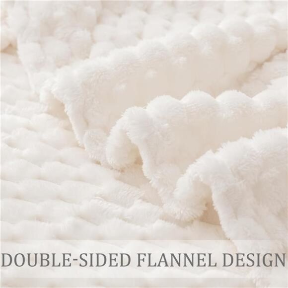 Extra Large Fleece Throw Blanket for Couch, 50x70 Inches Stylish Jacquard Soft - Picture 6 of 7